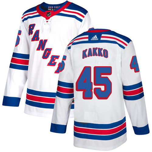 Adidas New York Rangers #45 Kappo Kakko White Road Authentic Stitched Youth NHL Jersey